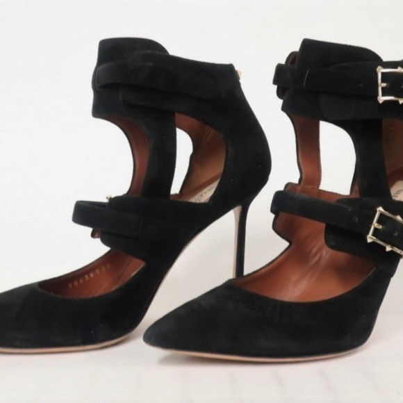 Valentino Hitch On Pump Black Cutout Suede - Picture 3 of 8